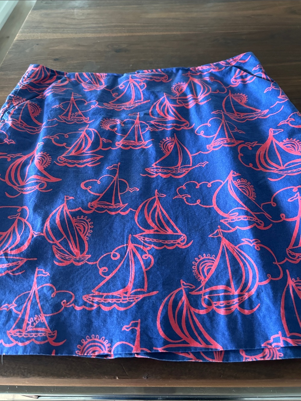 Lilly Pulitzer Blue and coral Sailboat Print Women's Skirt